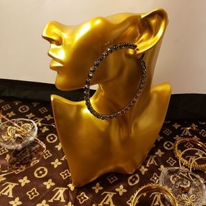 Rhinestone Large Hoop Earrings